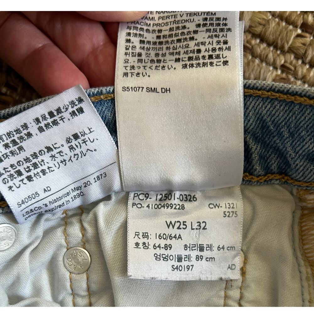 Custom Reworked Levi's 501 Split-Hem Flare Paint Splatter Jeans Size 25 - Picture 7 of 13